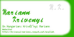 mariann krivenyi business card